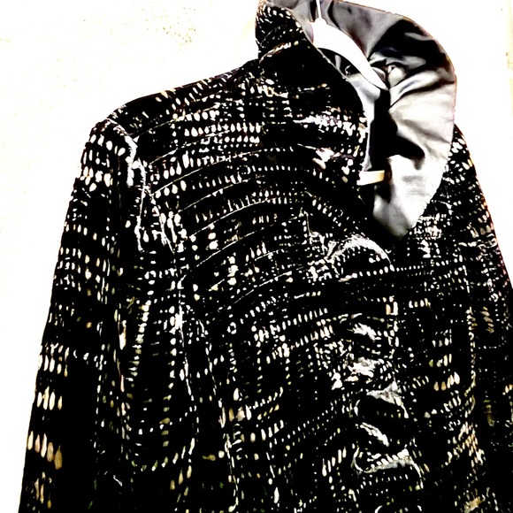 Gergio Armani Collezioni Women's Cut Ruffle Velvet BlazerJacket Silk Blend Sz 8 - Picture 4 of 12